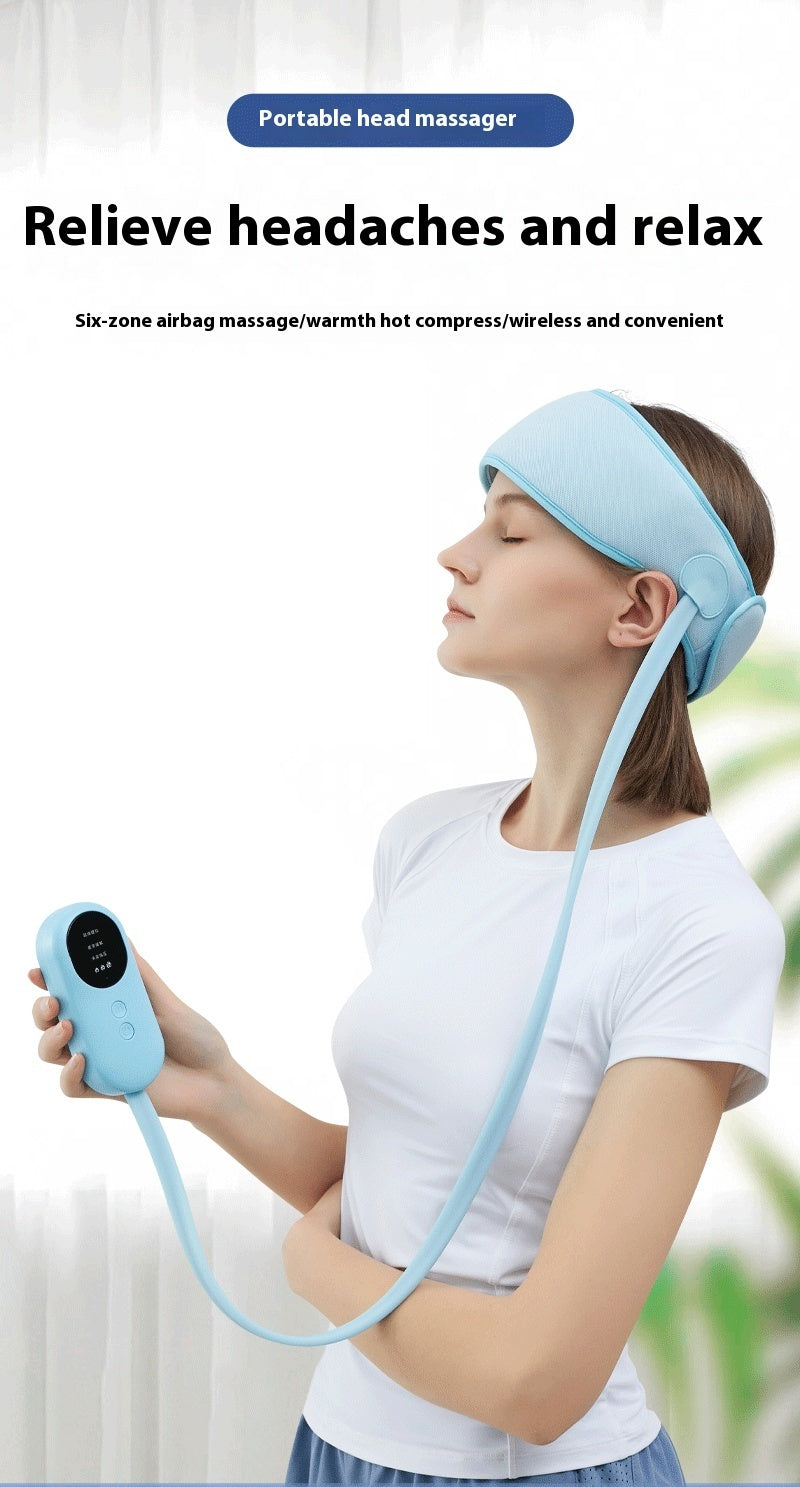 Head Massager Scalp Massage Instrument Artifact Battery Household Electric Kneading Massage Belt Hot Compress