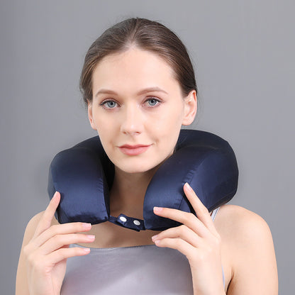 Silk U-shape Pillow Solid Color Neck Pillow