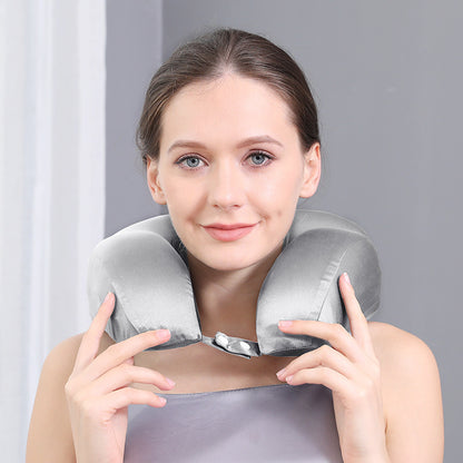 Silk U-shape Pillow Solid Color Neck Pillow